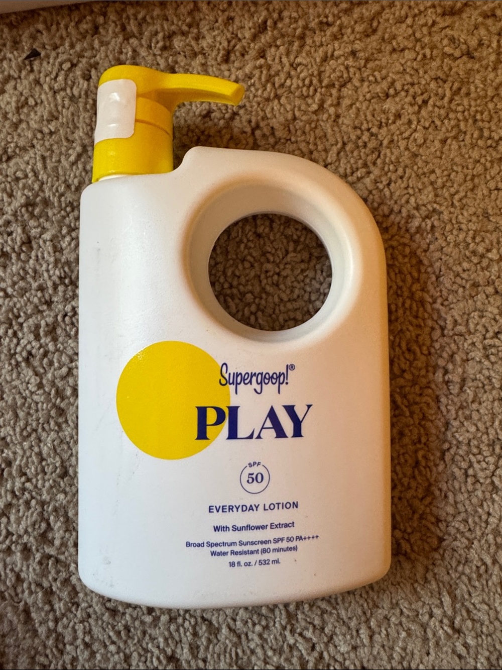 Supergoop! PLAY Everyday Lotion SPF 50 - White and Yellow Pump Bottle